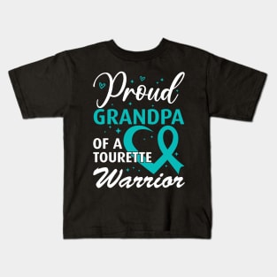 Tourette Syndrome Awareness Proud Grandpa a Tourette Warrior Kids T-Shirt